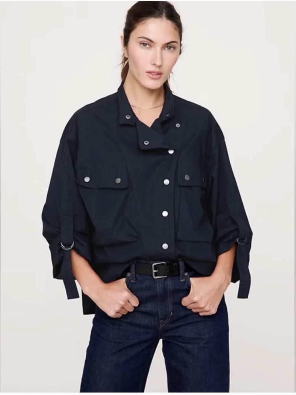 Banana Republic Navy Blue Flight Shirt - Size S 🧉